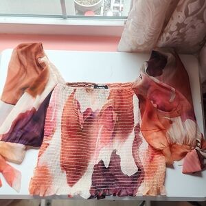 Express Women's Vibrant Sheer Blouse